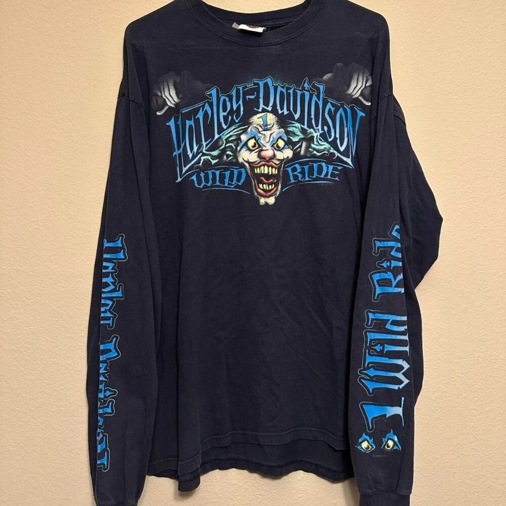2012 Harley Davidson Motorcycle  Munster, IN Clown Design Long Sleeve Tee